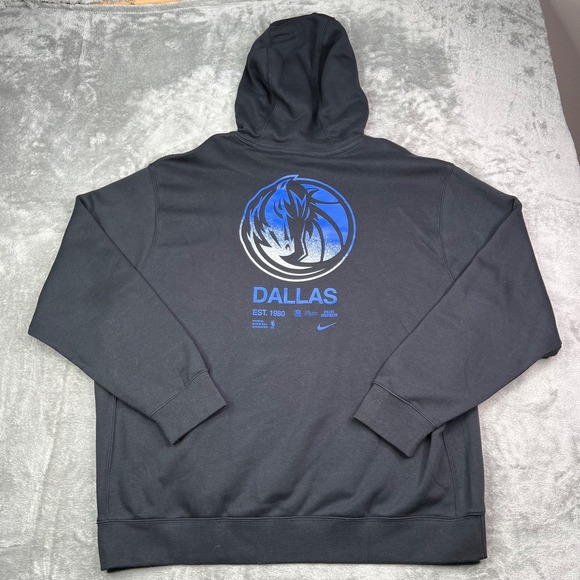 Nike Dallas Mavericks Club Fleece Pullover Hoodie Men Medium Black Athletic Warm - Picture 5 of 10